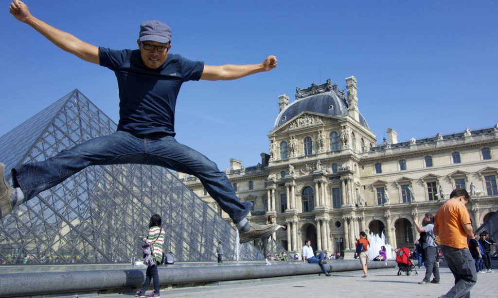 The Louvre - Paris, France Jumping Jedd | Intentional Travlers