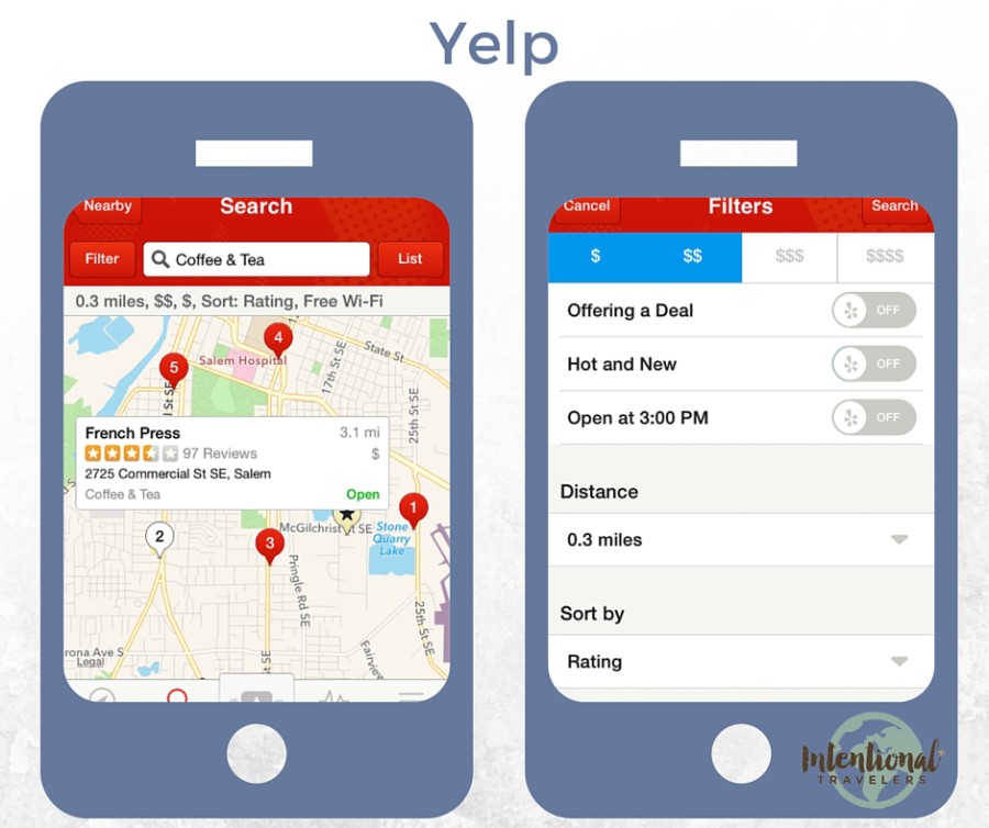 Yelp | Our Favorite Apps for Better Travel | Intentional Travelers
