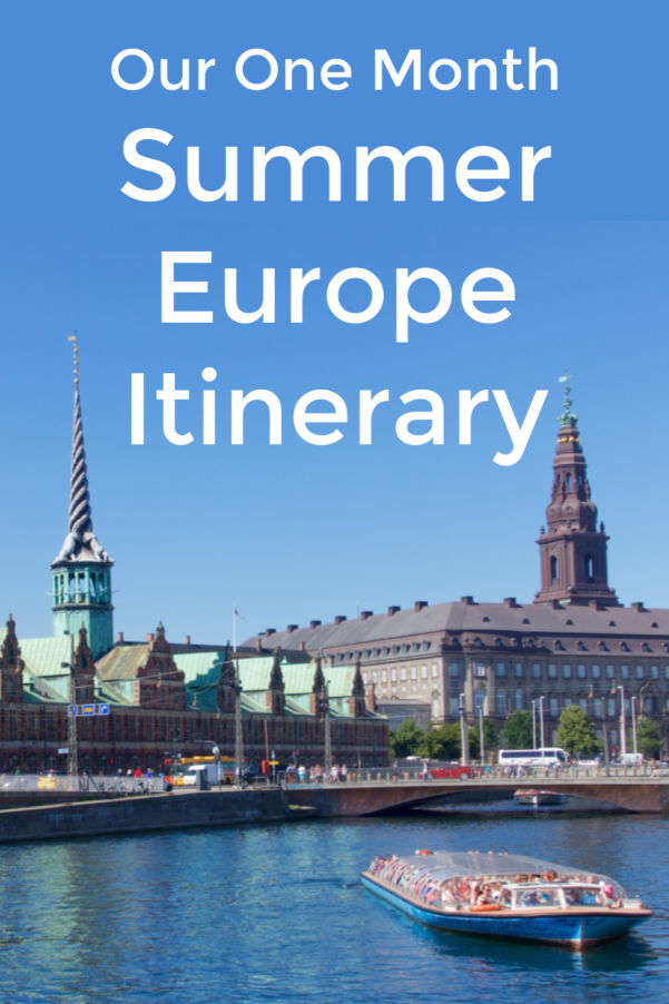 This one month Europe itinerary covers our summer visit to Europe. A quick overview with links to more detailed posts on London, France, Belgium to Holland self-guided bike tour, and Denmark. | Intentional Travelers