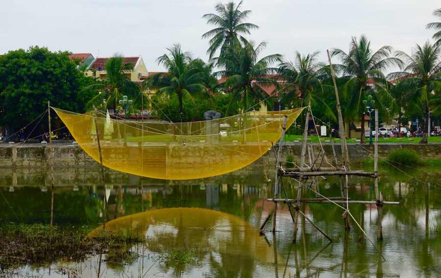Fishing net at a river in Hoi An, Vietnam