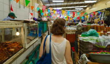 visiting the market in Merida
