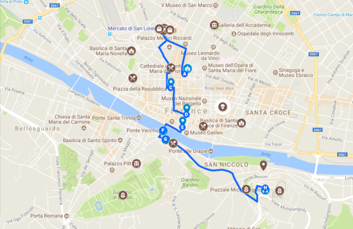 Free Self Guided Walking Tour Of Florence Italy: One Or Two Day 