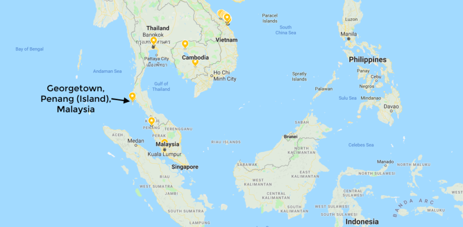 map of southeast asia, Penang