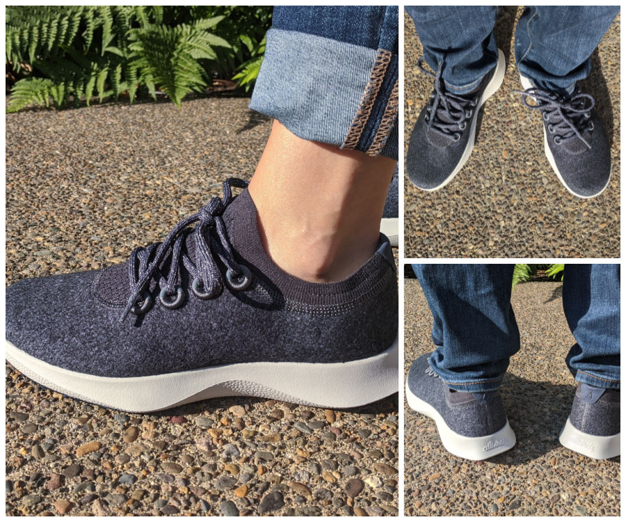 Allbirds wool dash mizzles in kotare night color with light grey sole