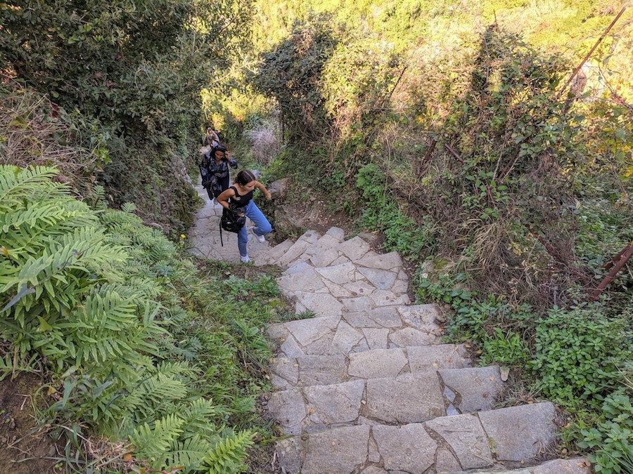 Steep stairs on blue trail from Monterosso Cinque Terre