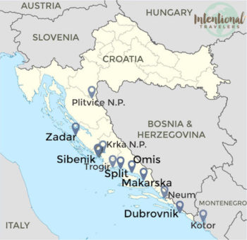 Dalmatian Coast Croatia road trip map | Intentional Travelers