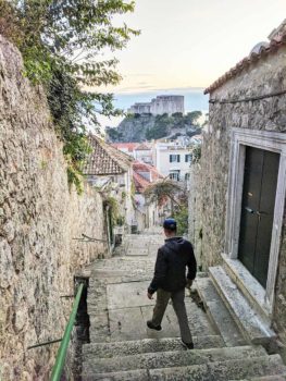 Dubrovnik stairs down to Old Town | Croatia Road Trip Itinerary - Driving the Dalmatian Coast in Winter