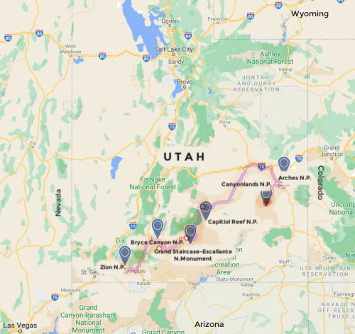 Utah National Parks Maps