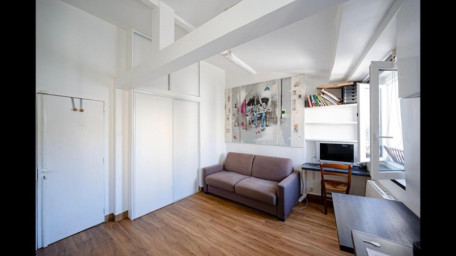 Beautiful living room of Charmant Studio Saint-Michel Airbnb Rental