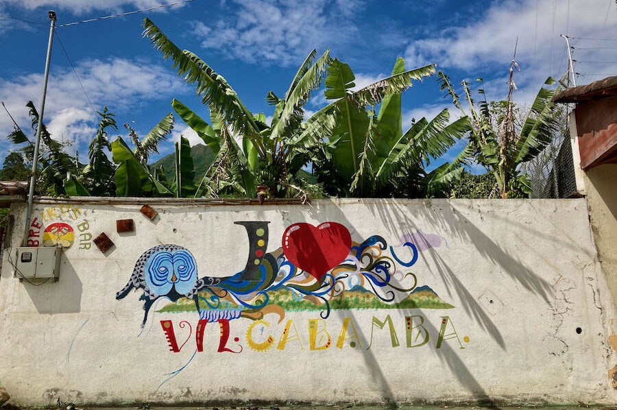 Vilcabamba Ecuador street art and tropical trees