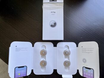 Apple Air Tags packaging - luggage tracker device | Intentional Travelers