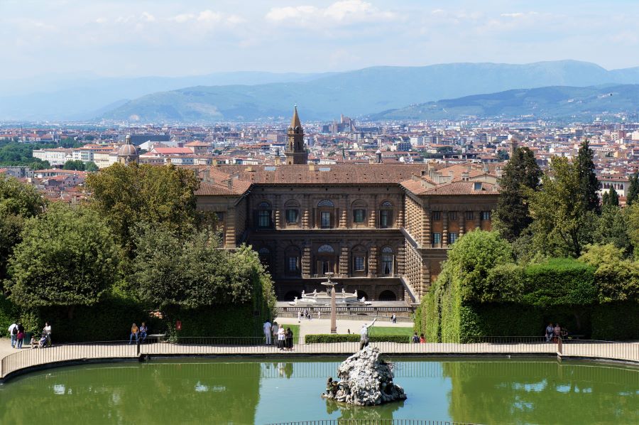 Pitti Palace in Florence, Italy consists of four museums filled with Renaissance art, sculpture and artifacts.