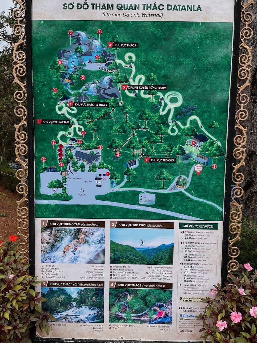 Datanla map Dalat tourist attraction
