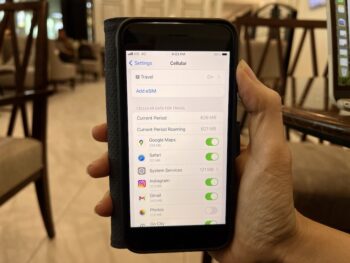 settings for esim data roaming abroad