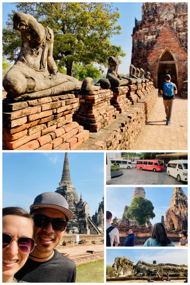 Collage of Ayutthaya ancient temple ruins day tour from Bangkok with GoCity Pass