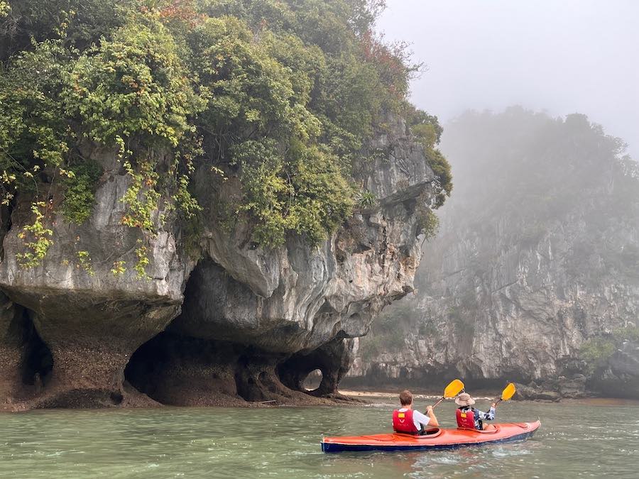 kayaking from Venezia cruise boat around islands of Lan Ha Bay
