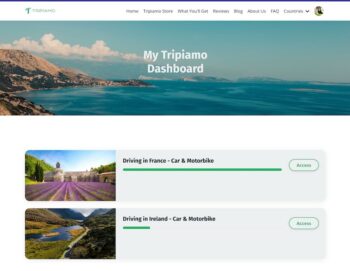 Tripiamo driving guides online course dashboard