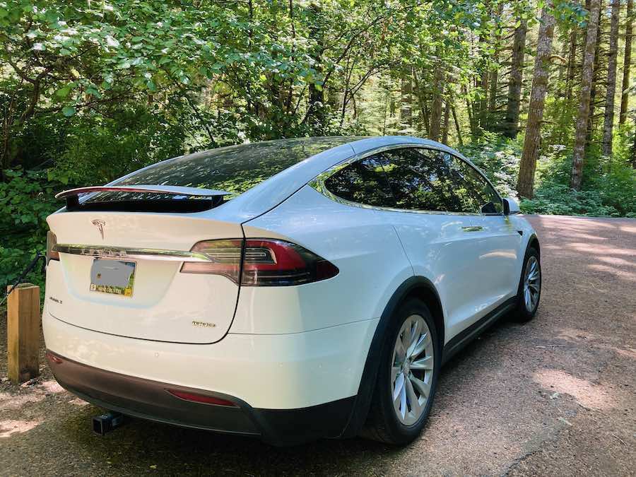 Camping in a Tesla Model X