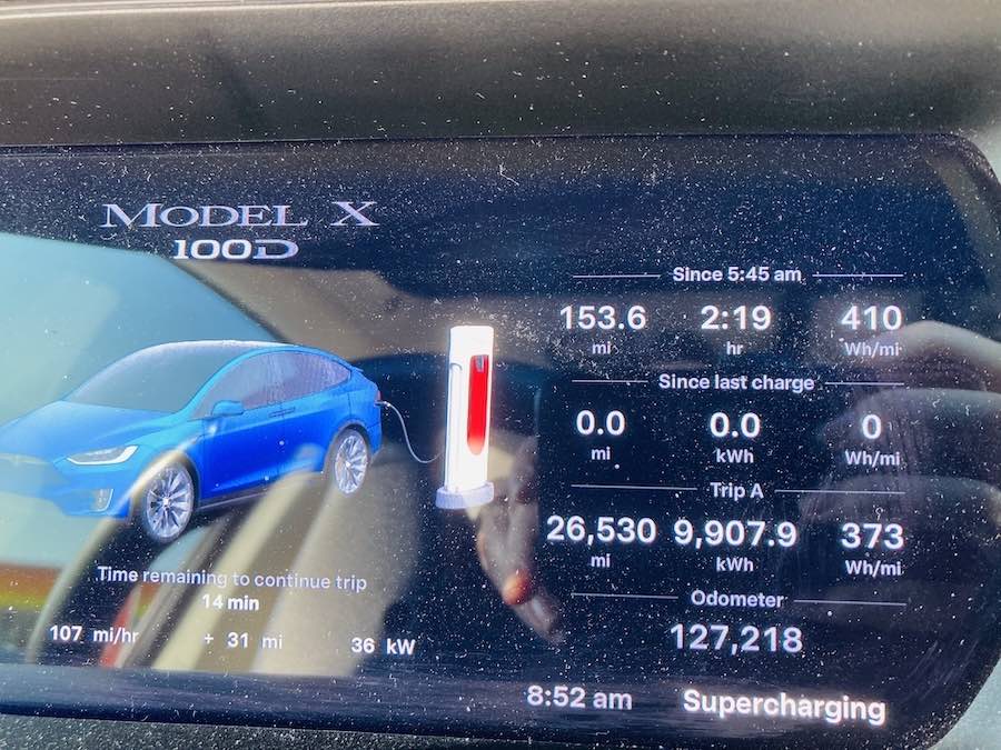 car dashboard while charging