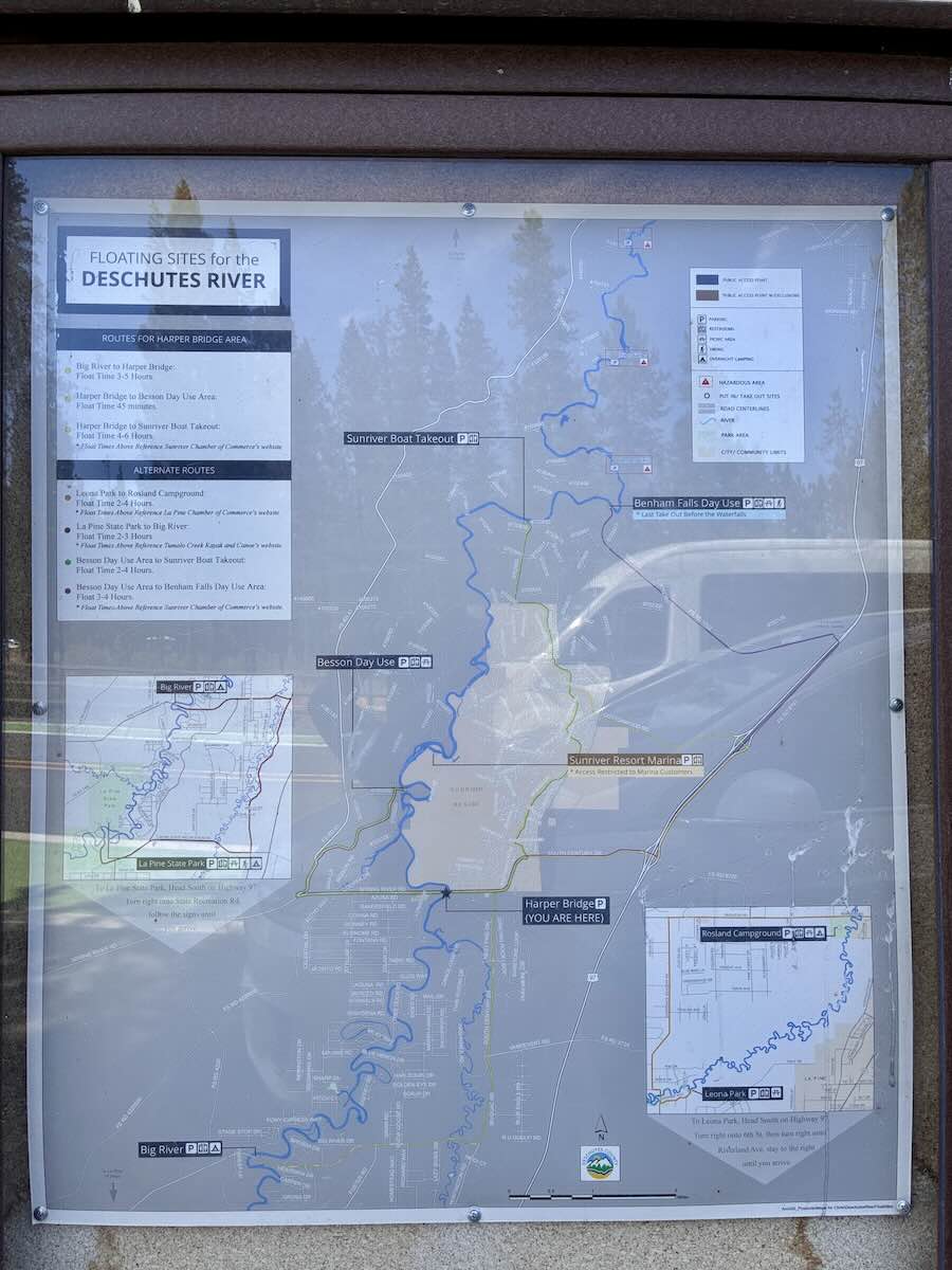 Map of South Deschutes River float