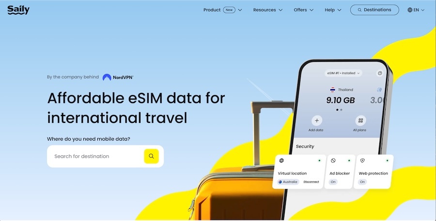 Saily homepage