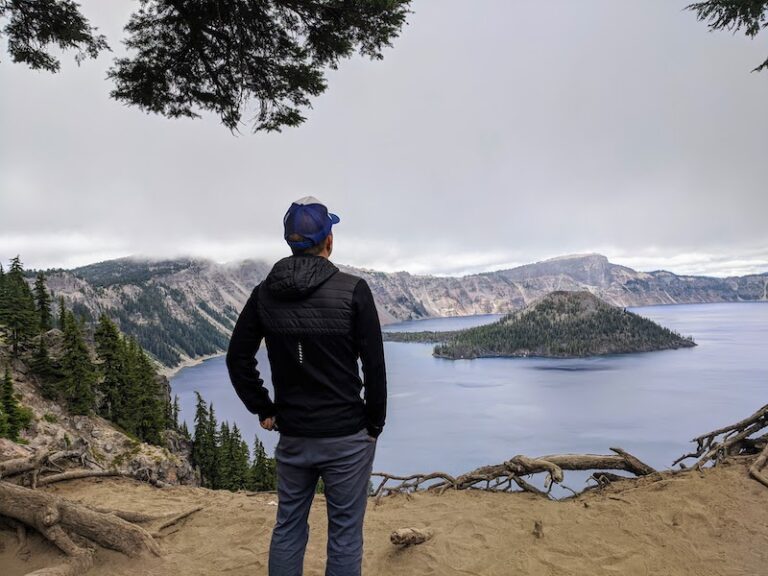 Jedd looking out at Crater Lake Oregon
