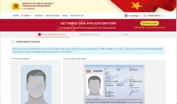 Vietnam evisa application screenshot