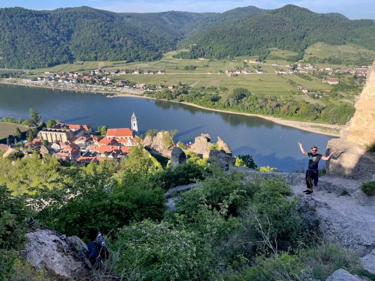 View from Durnstein castle hike