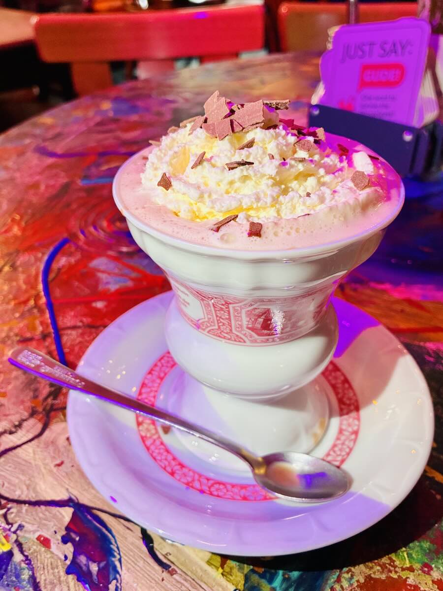Rudesheim coffee with whipped cream and chocolate flakes